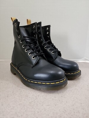 Dr Martens Vegan Leather Black Boots Air Wair MENS 5,WOMENS