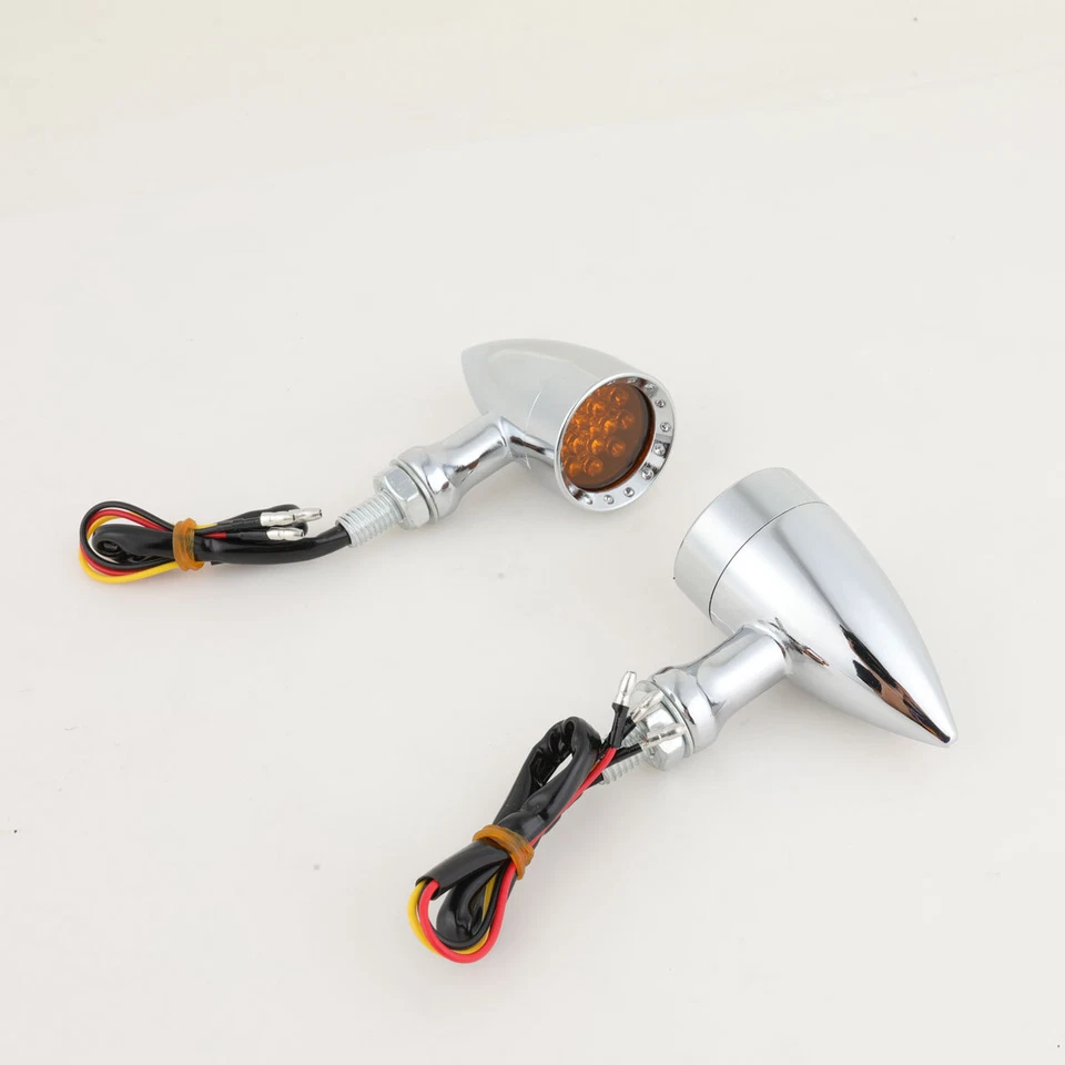 2x Luz de señal de giro LED cromada para motocicleta Yamaha XT600 XT660 XT750 Foto 4 de 4