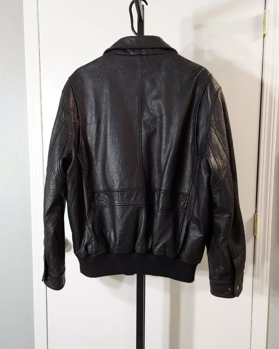 Dockers Premium Men s Black New Zealand Lamb Leather Jacket Size