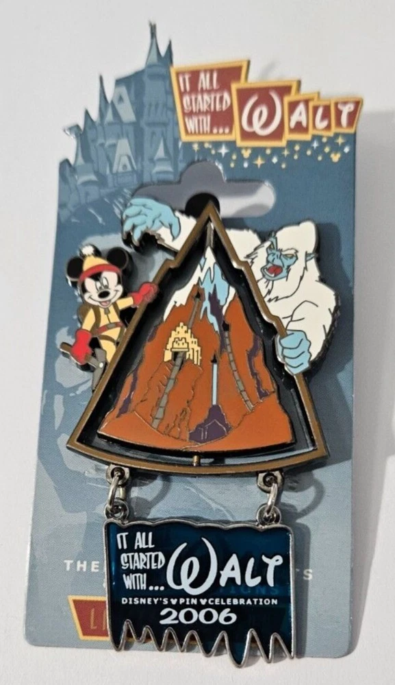 Disney WDW All Started With Walt Everest & Matterhorn 2006 Pin on Card, LE 750