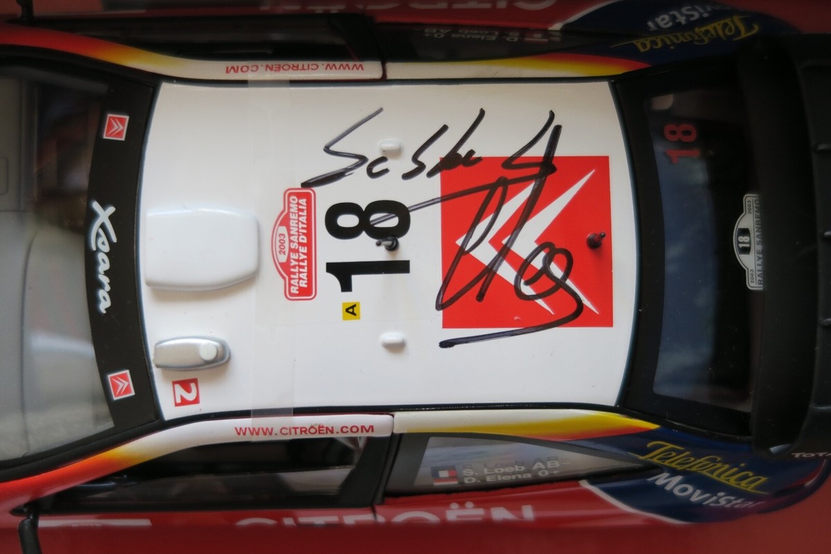 Miniature Solido 1/18 - Citroën Xsara WRC 2003 & 2004 - Dédicacée Par Sébastien Loeb Et Daniel Elena