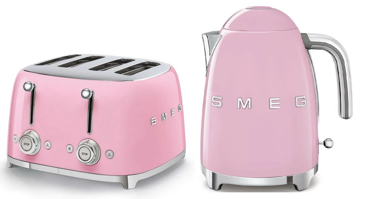 Pink smeg kitchen set deals