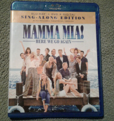 Mamma Mia!: Here We Go Again (Blu-ray, 2018)  Blu-ray Disc Like New + Dvd Good