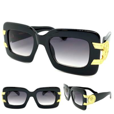 Occhiali Da Sole KISS Occhiali Da Sole Vintage Anni '60 - Stile Retrò Quadrato, Montatura Nero & Oro, Unisex KISS Eyewear Montatura Quadrata Nero Oro - Foto 3