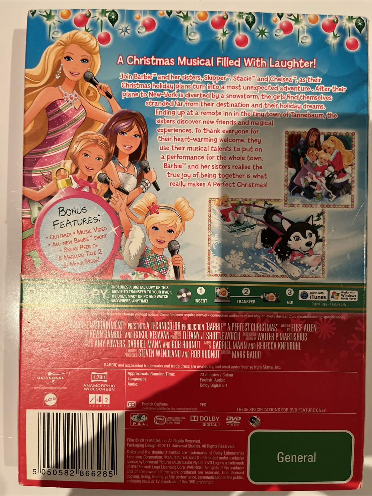 3 x Barbie dvds Bundle Perfect Christmas Pony Tale Secret Door Hanger