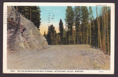 On The Salmon-Bitter Root Hwy MT, Posted in Missoula, MT - White Border Postcard