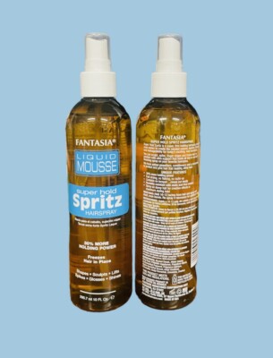 Fantasia Liquid Mousse Spritz Super Hold Freezes Hair In Place ( 2 Packs ) 295.7