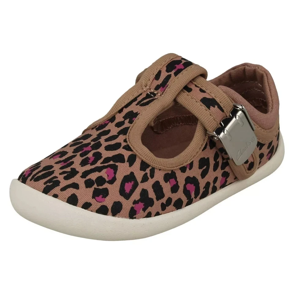 Clarks Roamer Sol Lona Primeros Zapatos Infantes Niños Pequeños PreWalkers Niñas Niños Foto 2 de 4