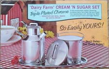 Dairy Farm Cream 'N Sugar Set 1968 Chrome Advertising Postcard - Baum & Brody