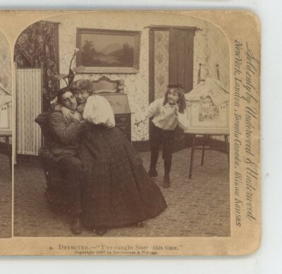 Detected I've Caught Sister this Time Underwood Romance Genre Stereoview