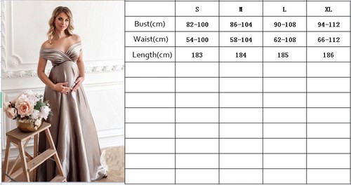 Pregnancy Women Long Dress V-Neck Low Cut Maternity Gown For Photography Shoot - Picture 2 of 24