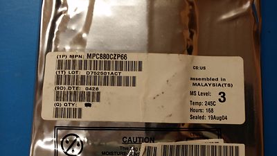 (1 PC) MPC880CZP66 FREESCALE 32-BIT 66MHz RISC PROCESSOR PBGA357