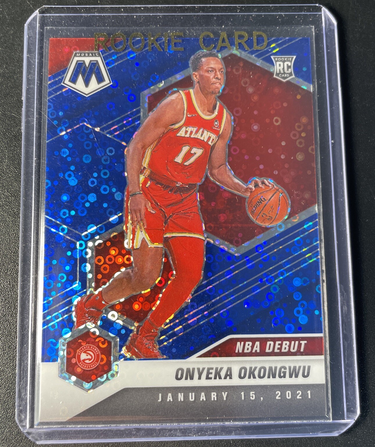 2020 Panini Mosaic NBA Debut Blue Disco Prizm #23/85 Onyeka Okongwu Rookie ATL
