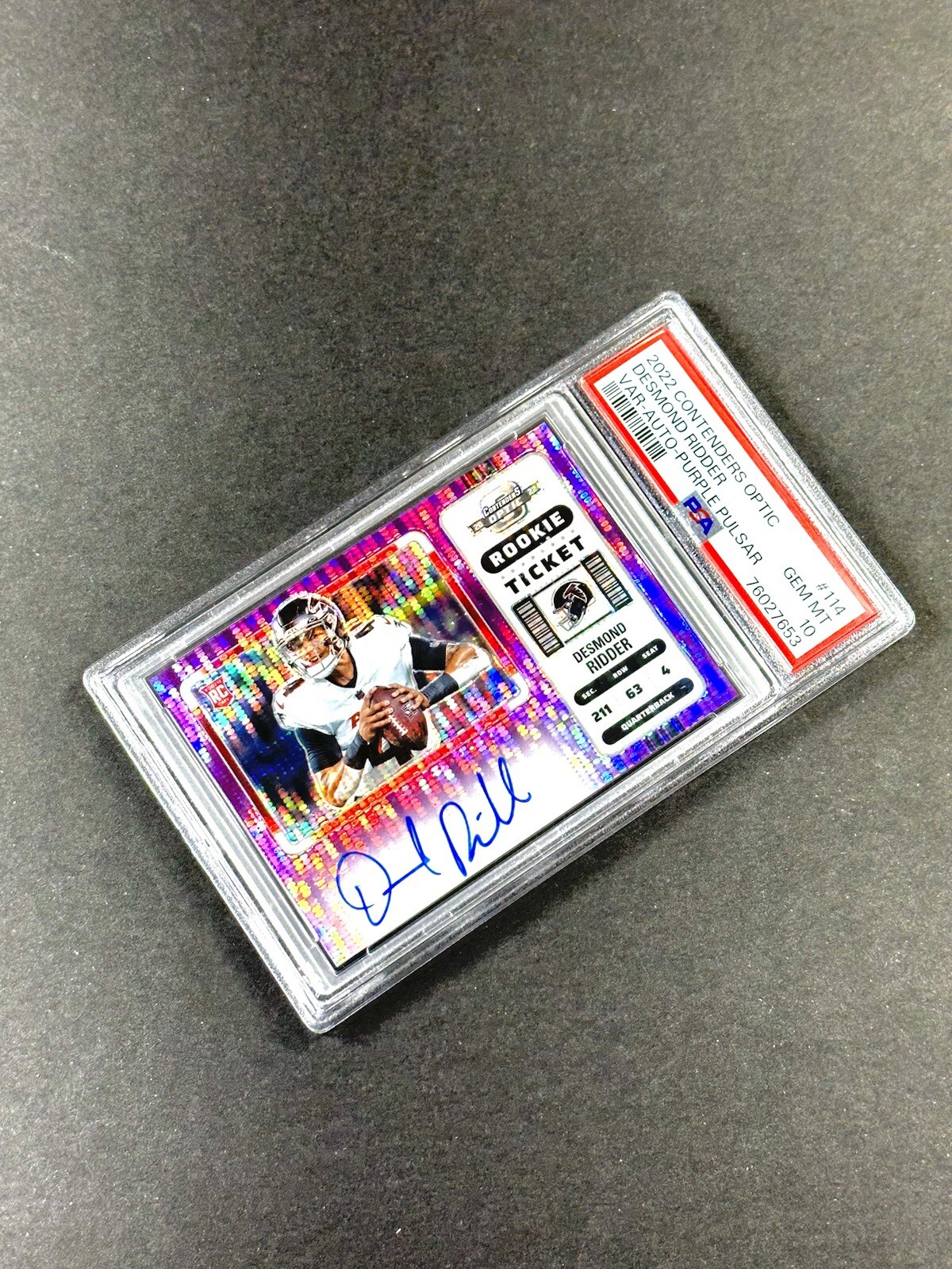 2022 Contender Optic DESMOND RIDDER VAR-PURPLE PULSAR #/21 AUTO RC PSA 10 -POP 4 view 4