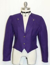 Purple Lavender Women Austria Cotton Linen Summer Riding Dress Suit Jacket 8 S