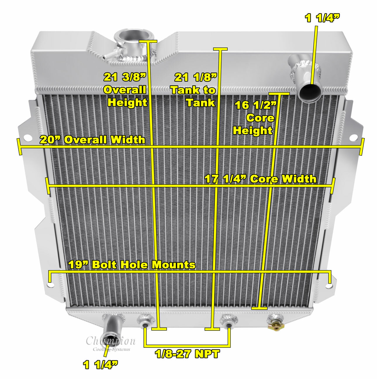 3 Row Aluminum Champion Radiator for 1961 62 63 64 1965 Ford Econoline ...