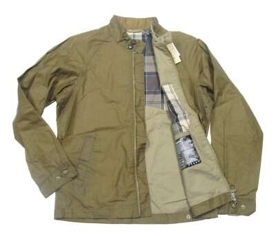 Barbour Men's Sand Brown Lightweight 4 oz Ender Wax Cotton Jacket $330