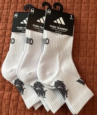 adidas Aeroready Pure Training Crew Socks, White, Size Medium, Lot Of 3 - NWT