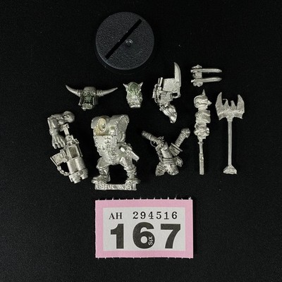 Games Workshop Warhammer 40K Orks NOB Metallfigur OOP Goffs, beschädigt