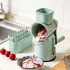 Vegetable Shredder with 5 Replaceable Blades Rotary Cheese Grater Food Slicer