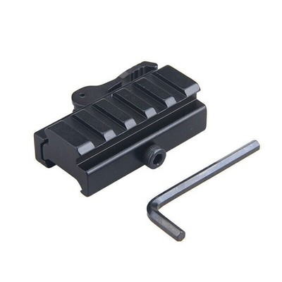 5 Slot Picatinny Riser Mount Adapter 20mm Schiene mit QD Schnellverschluss Jagd