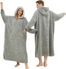 Snuggy Hooded Blanket for Adult Wearable Hoodies Standard Dark Grey
