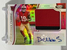 Deebo Samuel 2019 Panini Certified Freshman Fabric Rookie Auto Patch Card /399. rookie card picture