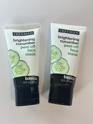 Freeman Brightening Cucumber Peel-Off Face Mask Lot of 2   1.5 fl oz / 44 mL Ea