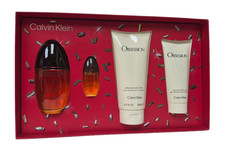 OBSESSION WOMEN SET 3.4 OZ EDP SPRAY 0.5 EDP SPRAY 6.7 OZ BODY LOTION 3.4 SH/GEL