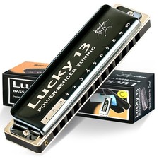 Lucky 13 Bass Plus Blues Harmonica 13 Holes Diatonic Harp Mouth Organ Profess...