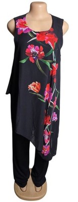 Venus Black Poppy Print Chiffon Overlay Jumpsuit Women 14 Elegant Whimsygoth 