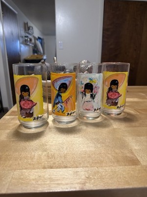 VTG Ted DeGrazia Tumbler/Drinking Glasses~4 Glasses w/Different Designs