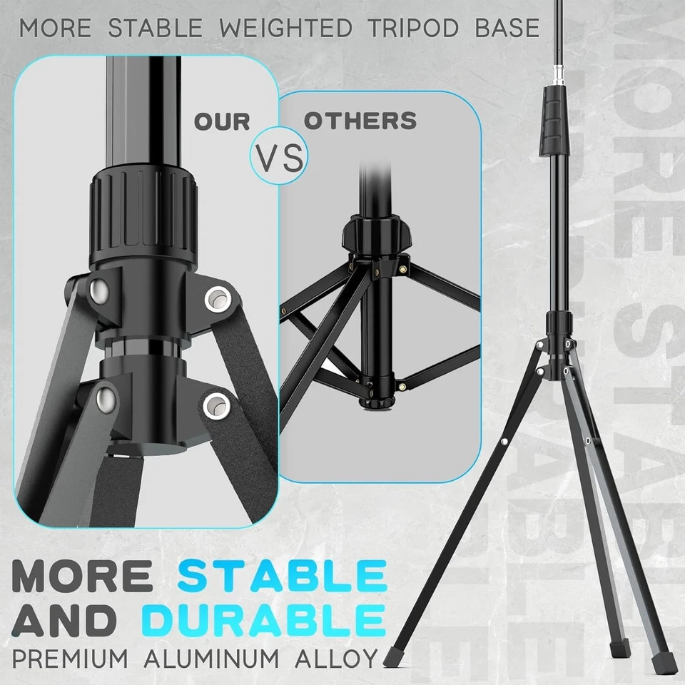92” Adjustable Tripod Stand with Flexible 16.5” Gooseneck & Remote for Phones - Image 4 of 4