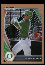 2021 Panini Prizm Draft Picks #PDP38 Aaron Zavala Neon Orange Prizm SN Oregon