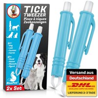 Bluepet 2X Zeckenpinzette, Automatische Zeckenzange, Zeckenentferner Zeckenhaken