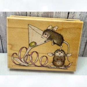 House Mouse OLIVE A PARTY Martini New Years Party Rubber Stamp