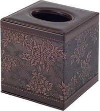 Tissue Box Cover Square,Modern Leather Tissue Box Holder for Napkin Facial Paper