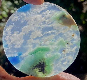 Gem Silica Azurite in Quartz Rare Scenic Discoid 42 Grams or 1.5 OZ's Austrilia