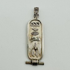 VTG 925 Stirling Silver Egyptian Cartouche Hieroglyphic Pendant