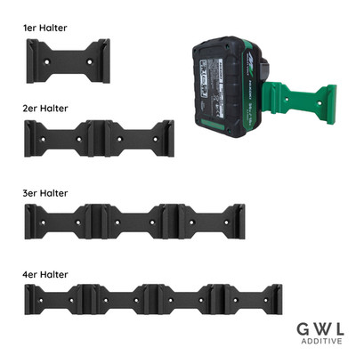 Wandhalterung passend für Hikoki Akku 18V Hitachi Akkuhalter Wandhalter Halter