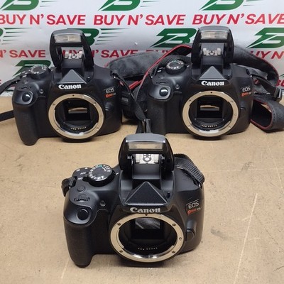 Lot of 3- Canon EOS Rebel T6 Cameras DS126621 No Bttry, No Chrgr, No Lens - USED