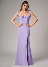 Azazie Callie Lilac Mermaid Side Slit Chiffon Convertible Dress size A12 NWT