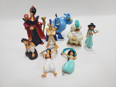 8x Vintage ALADDIN Disney Pvc Figure Lot Applause 2-3'' Jasmine Jafar Genie
