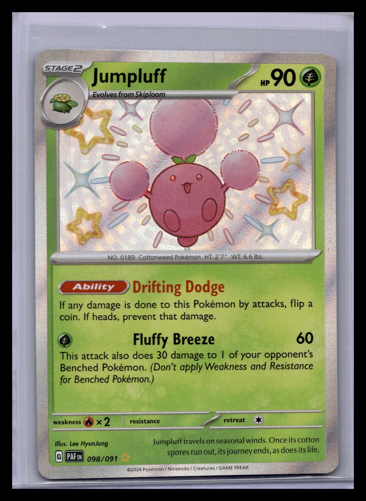 Jumpluff Shiny Rare SV: Paldean Fates 098/091 NM