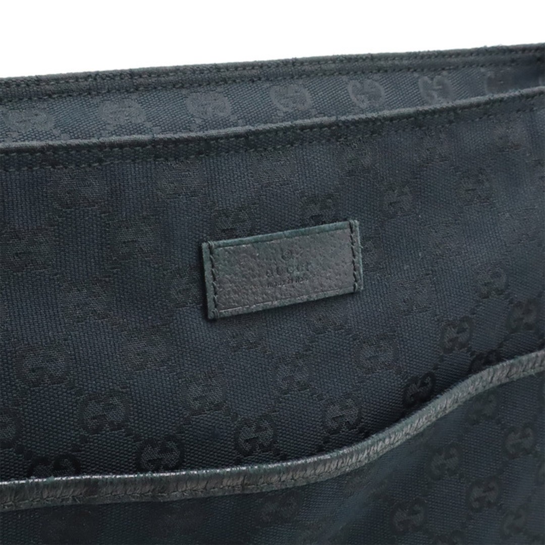 GUCCI GG Canvas Sherry Line Web Shoulder Bag Black Leather Used thumbnail 9