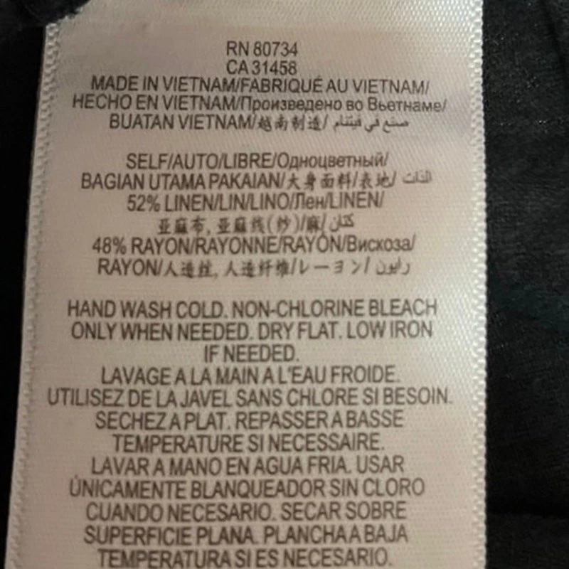 Pantalones Cortos Informales Sencillos BCBGeneration Cordón de Lino Negro Tiro Medio Talla S Foto 4 de 4