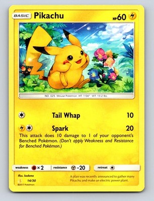 Pikachu (#14) 14/30 Common SM Trainer Kit: Lycanroc & Alolan Raichu Pokemon NM