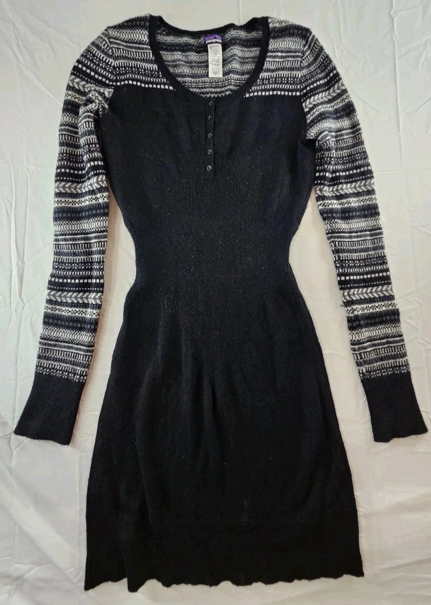 patagonia long sleeve dress Used Worn Wear-W's Long-Sleeved Margot Dress-Ironwork: Tidal Teal-Green-58871-XS sit on a train or sleep at the airport in this ambivalent mock neck dress Patagonia Womens Organic Cotton Geometric