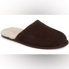 UGG Dark Brown Suede Scuff slip on Slippers EUC Men s SZ 11