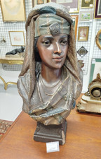 BUSTE Platre ORIENTALISTE Debut XXeme Femme 60 x 30 cm Visage 49MAG 02/09